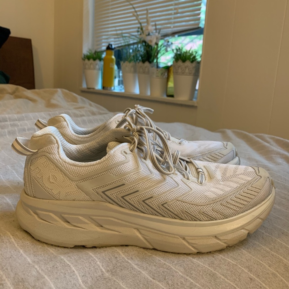 White HOKA x OV Clifton Sneakers